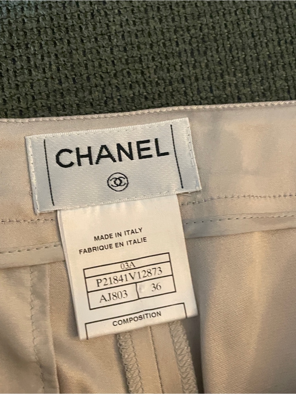 CHANEL Light Beige Women's Chinos